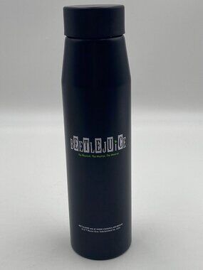 Beetlejuice The Musical Metal Water Bottle 24 Oz H2Ogo Bugs Black Screw Top